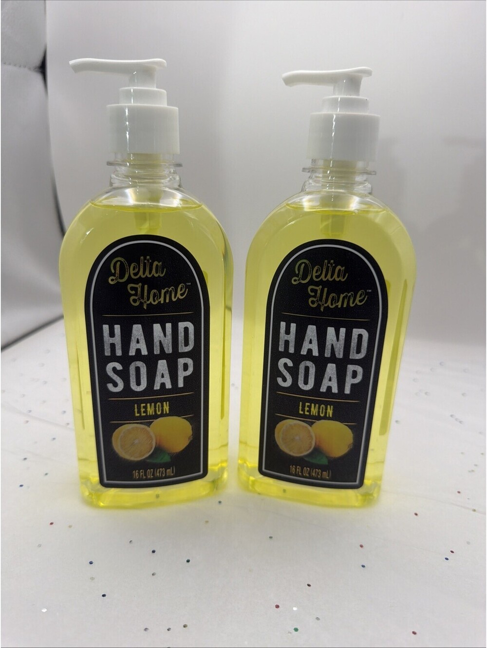 2 PK Delta Home Lemon Hand Soap Yellow Pump Dispenser 16oz Extra Value Bundle